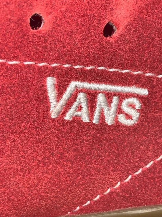 Vans Red Suede Low Top Sneakers Size 7.5 No Laces - Picture 7 of 8